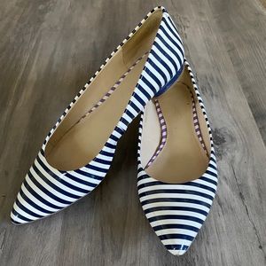 Blue White Stripped Flats